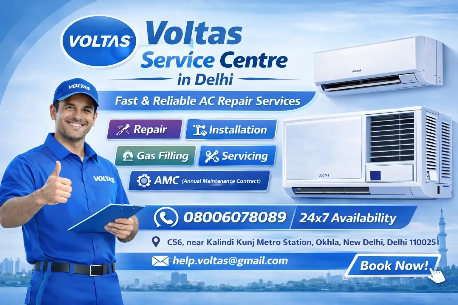 Voltas Service Centre in Delhi